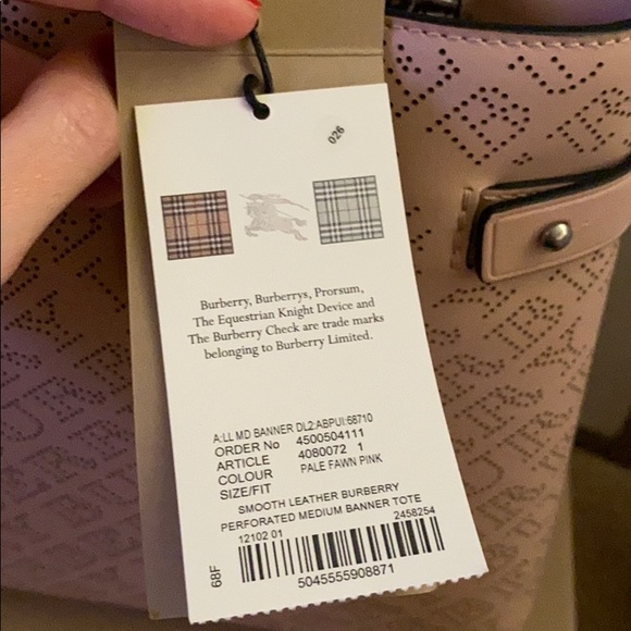 SOLD - Burberry Medium Banner In Perforated Logo - Picture 7 of 12